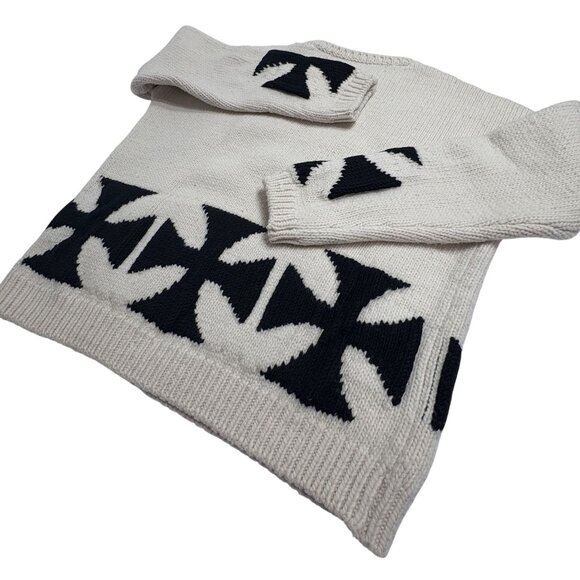 Enfants Riches Deprimes ERD “Apres Defile” Iron Cross Sweater in Cream - Picture 5 of 8